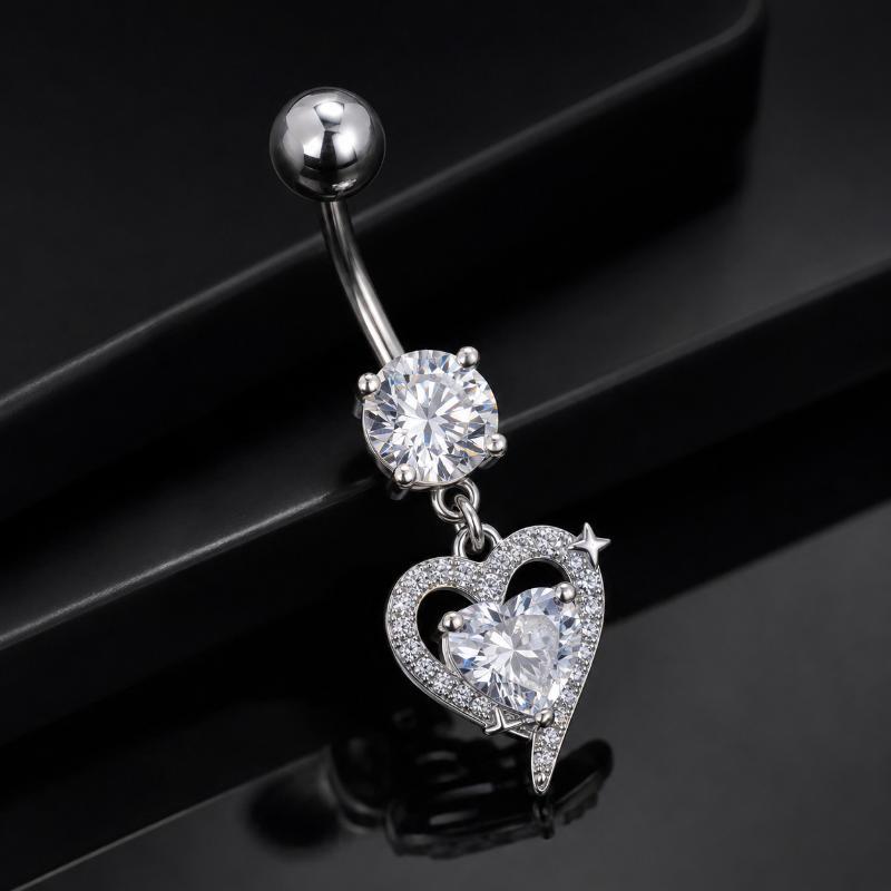 1Pcs Dangle Belly Button Rings - Body Jewelry Surgical Steel 评论和价格