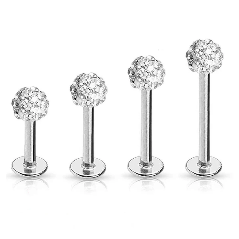 4PCS 16G Surgical Steel Lip La - Body Jewelry Surgical Steel 评论和价格