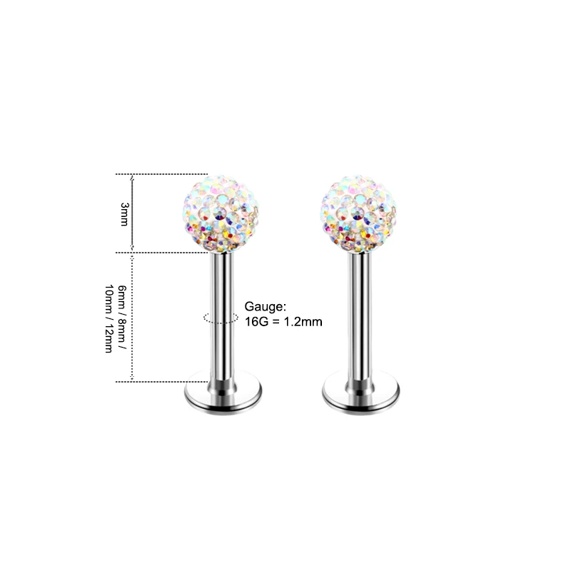 4PCS 16G Surgical Steel Lip La - Body Jewelry Surgical Steel 评论和价格