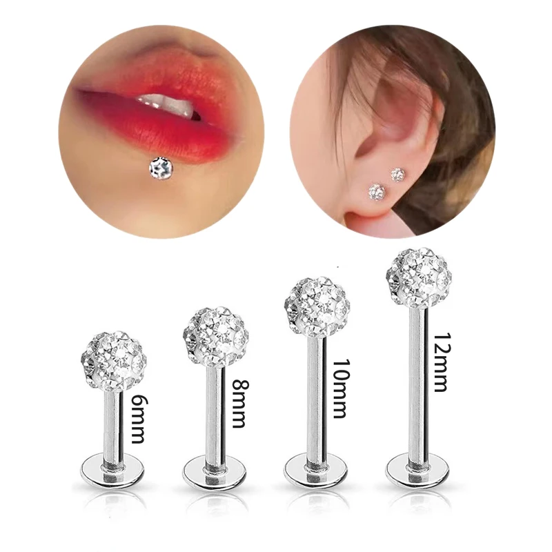 4PCS 16G Surgical Steel Lip La - Body Jewelry Surgical Steel 评论和价格