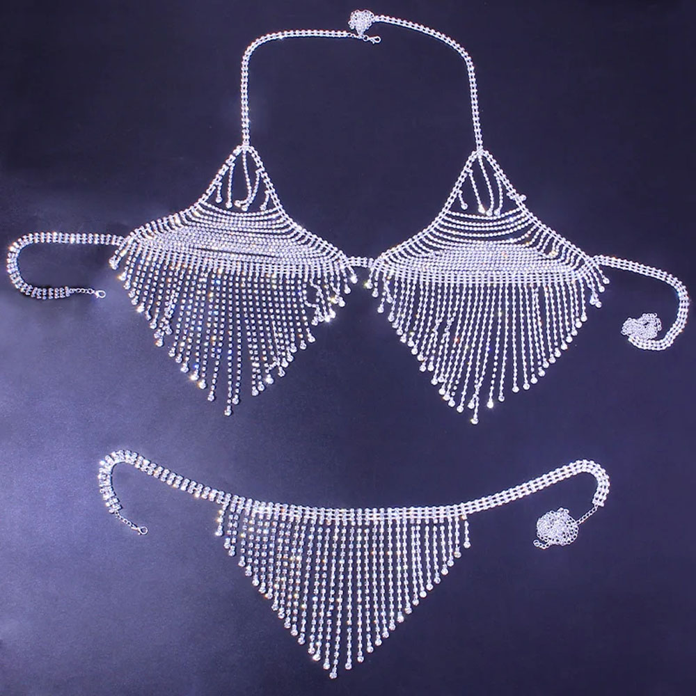 Bling Rhinestone Tassel Body C - Body Jewelry Retainers 评论和价格