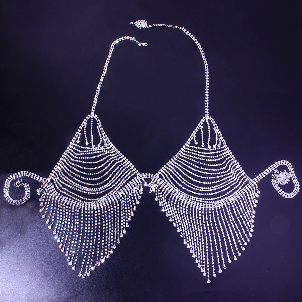 Bling Rhinestone Tassel Body C - Body Jewelry Retainers 评论和价格