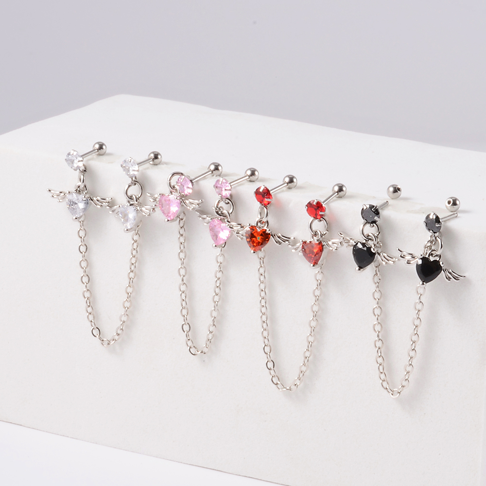 1PC Surgical Steel CZ Gem Ear  - Body Jewelry Surgical Steel 评论和价格