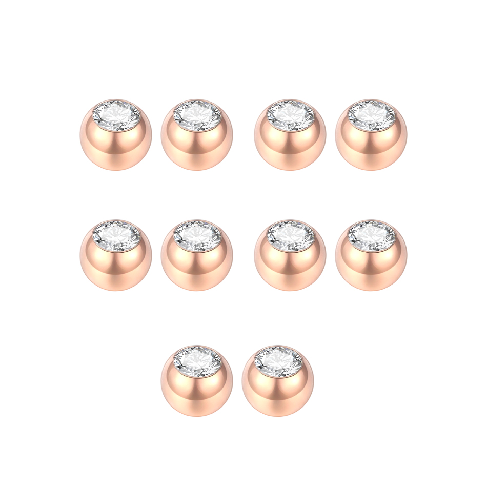 10Pcs Steel Piercing Balls CZ  - Body Jewelry Replacement Ball 评论和价格