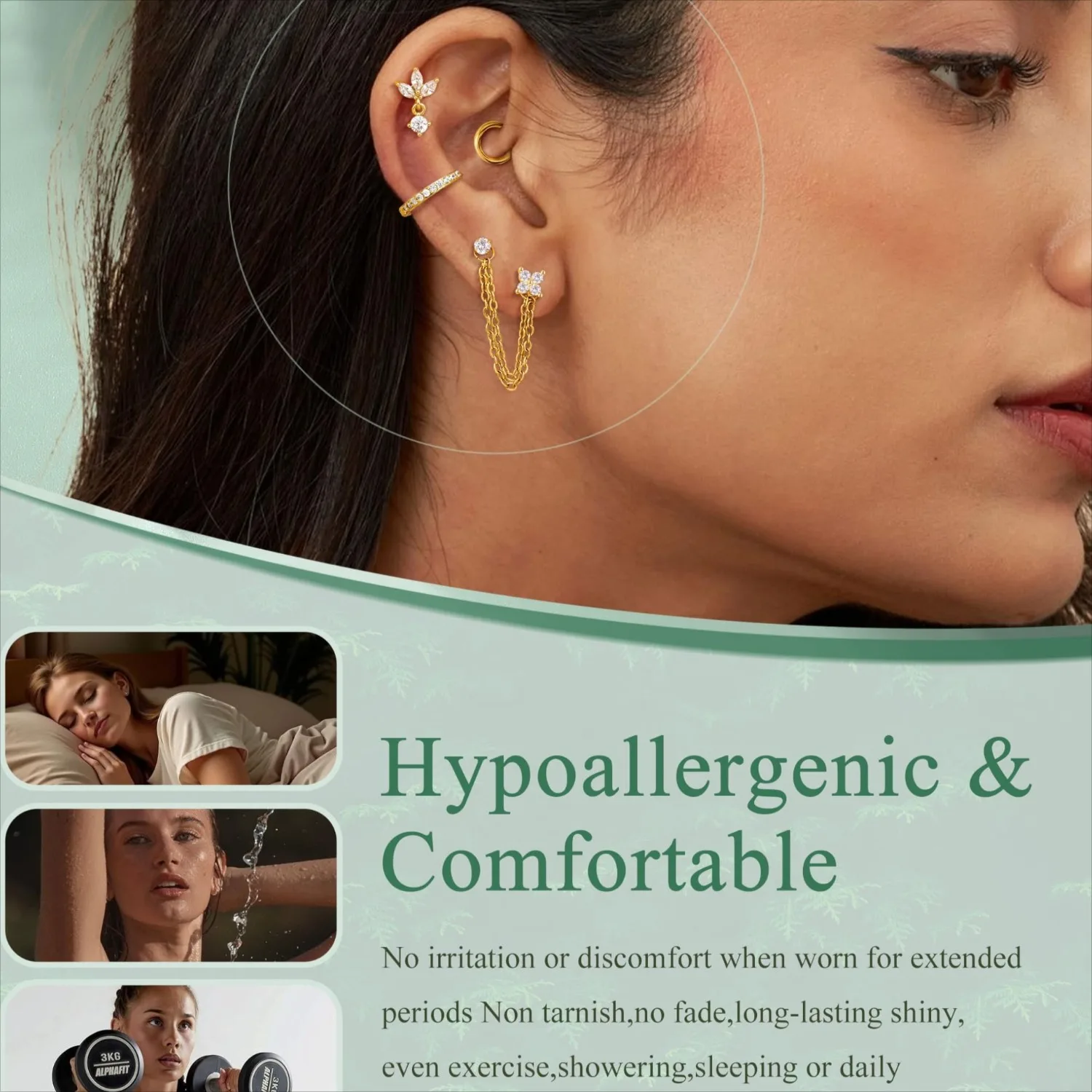 16 Gauge Cartilage Earrings fo - Body Jewelry Surgical Steel 评论和价格