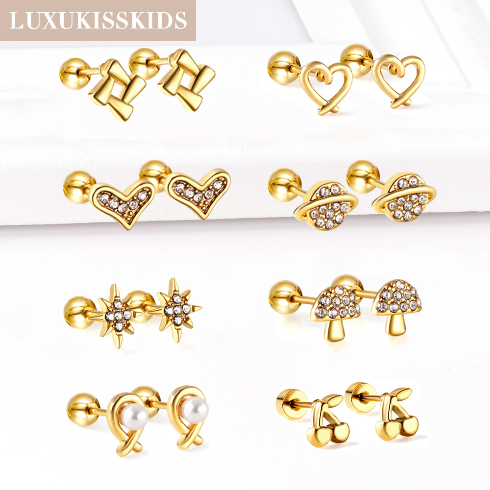 LUXUKISSKIDS 1pairs Small Ear  - Body Jewelry Surgical Steel 评论和价格